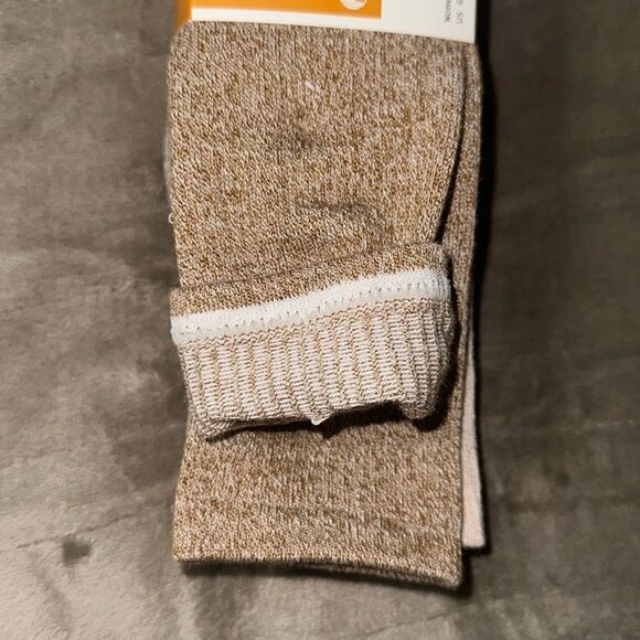 Timberland US Beige BrownβW 6.5-9.5 Super Soft Cushioned Boot Socks 3 pack - Picture 7 of 11
